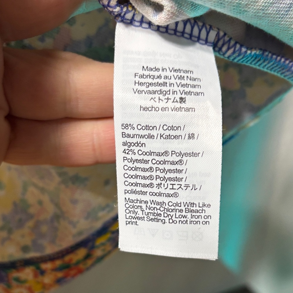 J. Crew Men's Floral Polo Shirt - Yellow and Blue - Picture 6 of 6